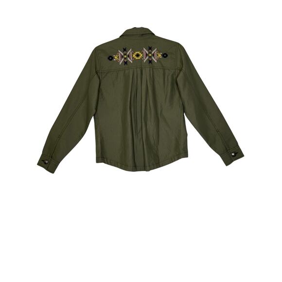 Ariat womens size S jacket olive green Aztec pattern button-up southwestern - Picture 2 of 10
